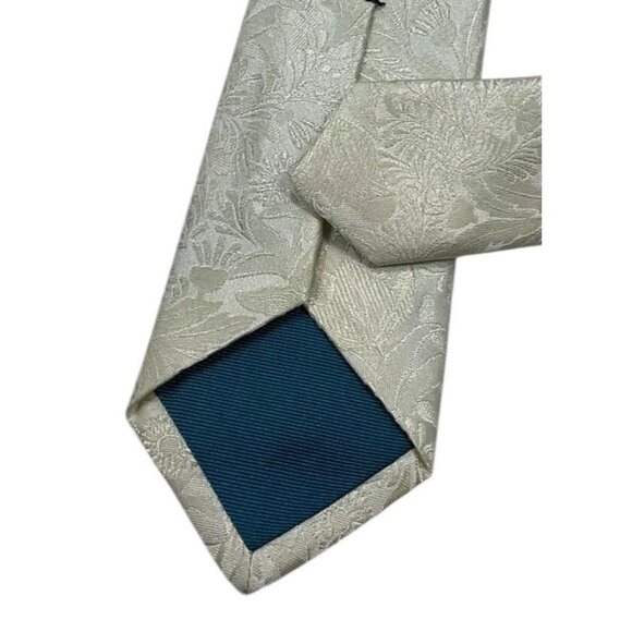 NEW PAUL SMITH Men's 100% Silk Necktie LUXURY Tie Beige Floral W:2.5" - Picture 4 of 4